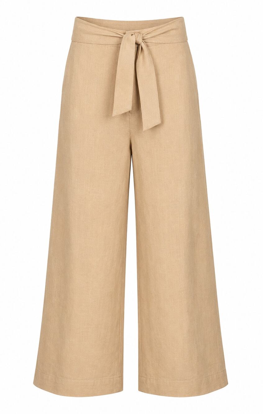 Micaela Greg Knotted Sailor Pants Brown High Rise Wide Leg Size Large